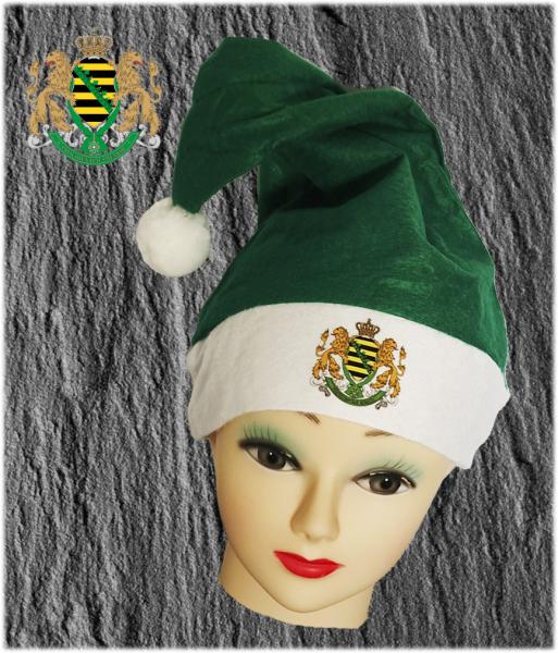 Grün-weiße Weihnachtsmannmütze Erwachsenenmodell